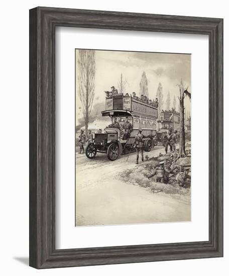 London Buses Used to Take Troops to the Front During Wwi-Pat Nicolle-Framed Giclee Print