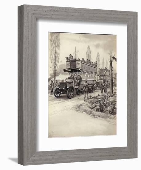 London Buses Used to Take Troops to the Front During Wwi-Pat Nicolle-Framed Giclee Print