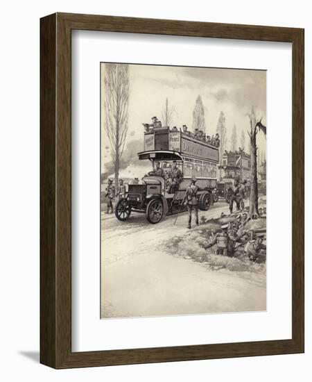 London Buses Used to Take Troops to the Front During Wwi-Pat Nicolle-Framed Giclee Print