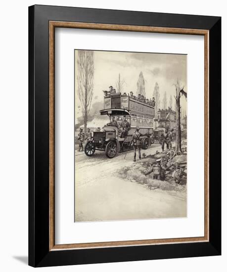 London Buses Used to Take Troops to the Front During Wwi-Pat Nicolle-Framed Giclee Print
