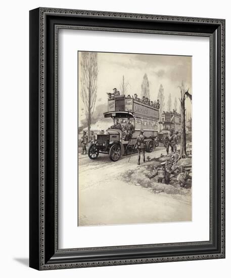 London Buses Used to Take Troops to the Front During Wwi-Pat Nicolle-Framed Giclee Print