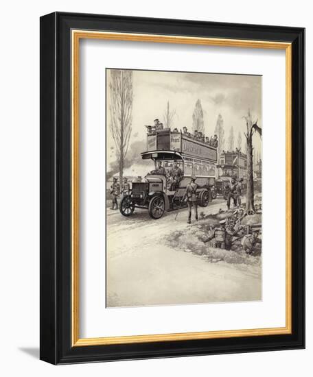 London Buses Used to Take Troops to the Front During Wwi-Pat Nicolle-Framed Giclee Print