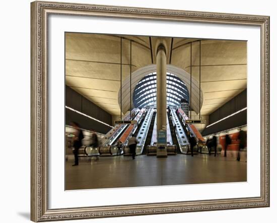 London Canary Wharf Tube Station as Part of the Jubilee Line Extension Was Designed by Norman Foste-David Bank-Framed Photographic Print