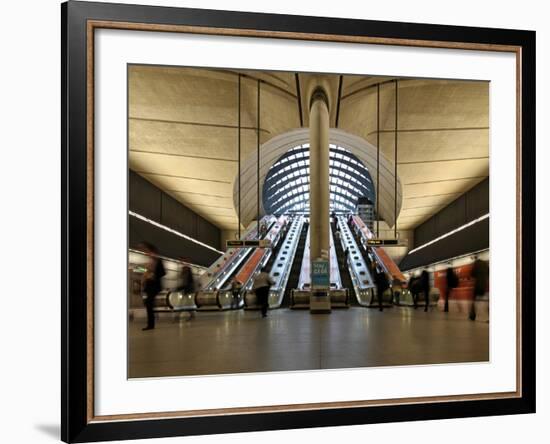 London Canary Wharf Tube Station as Part of the Jubilee Line Extension Was Designed by Norman Foste-David Bank-Framed Photographic Print