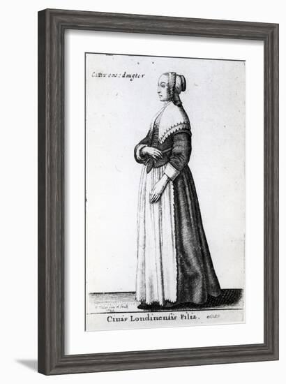 London Citizen's Daughter, 1643 (Etching)-Wenceslaus Hollar-Framed Giclee Print