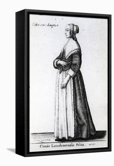 London Citizen's Daughter, 1643 (Etching)-Wenceslaus Hollar-Framed Premier Image Canvas