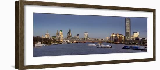 London City panorama with Blackfriars Bridge at dusk-Charles Bowman-Framed Photographic Print