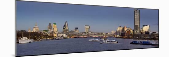 London City panorama with Blackfriars Bridge at dusk-Charles Bowman-Mounted Photographic Print