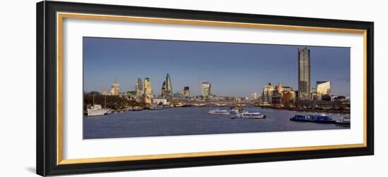 London City panorama with Blackfriars Bridge at dusk-Charles Bowman-Framed Photographic Print