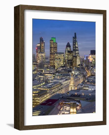 London City Square Mile seen from St Paul's Cathedral in evening-Charles Bowman-Framed Photographic Print