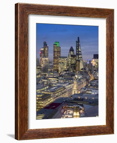 London City Square Mile seen from St Paul's Cathedral in evening-Charles Bowman-Framed Photographic Print