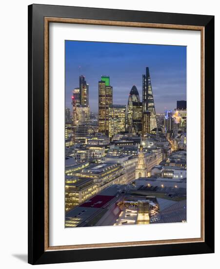 London City Square Mile seen from St Paul's Cathedral in evening-Charles Bowman-Framed Photographic Print