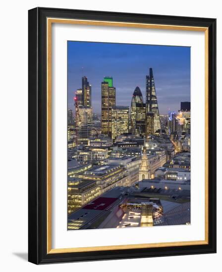 London City Square Mile seen from St Paul's Cathedral in evening-Charles Bowman-Framed Photographic Print
