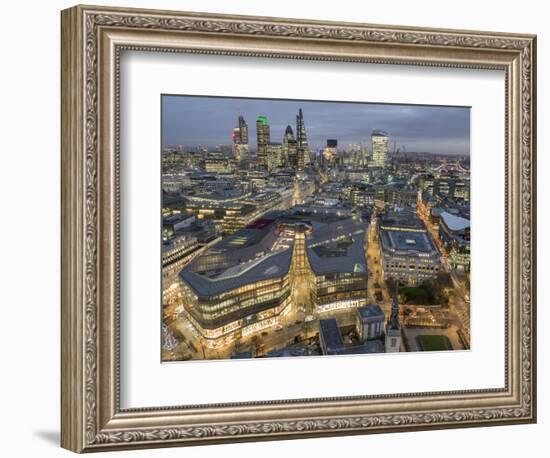 London City Square Mile seen from St Paul's Cathedral in evening-Charles Bowman-Framed Photographic Print