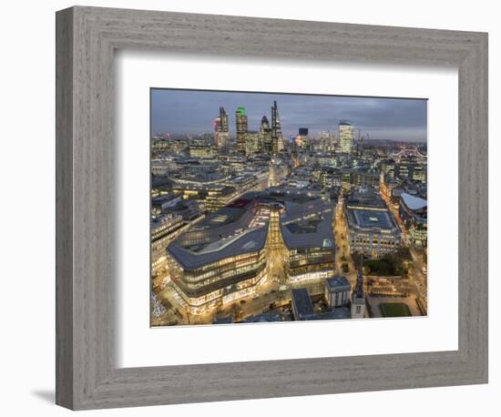 London City Square Mile seen from St Paul's Cathedral in evening-Charles Bowman-Framed Photographic Print