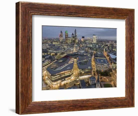 London City Square Mile seen from St Paul's Cathedral in evening-Charles Bowman-Framed Photographic Print