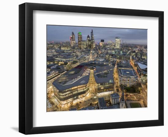 London City Square Mile seen from St Paul's Cathedral in evening-Charles Bowman-Framed Photographic Print