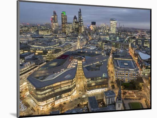 London City Square Mile seen from St Paul's Cathedral in evening-Charles Bowman-Mounted Photographic Print