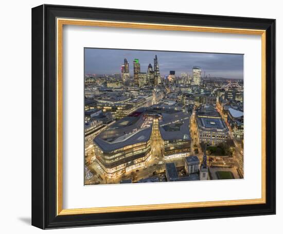 London City Square Mile seen from St Paul's Cathedral in evening-Charles Bowman-Framed Photographic Print