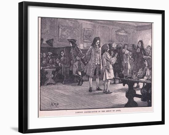 London Coffee-House in the Reign of Anne Circa Ad 1710-Henry Marriott Paget-Framed Giclee Print