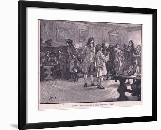 London Coffee-House in the Reign of Anne Circa Ad 1710-Henry Marriott Paget-Framed Giclee Print