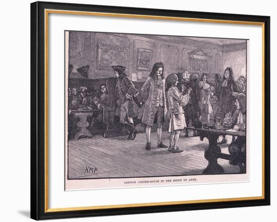 London Coffee-House in the Reign of Anne Circa Ad 1710-Henry Marriott Paget-Framed Giclee Print