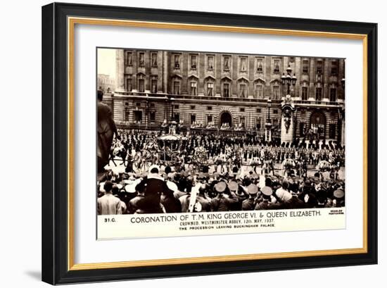 London, Coronation, King George VI, Queen Elizabeth-null-Framed Giclee Print