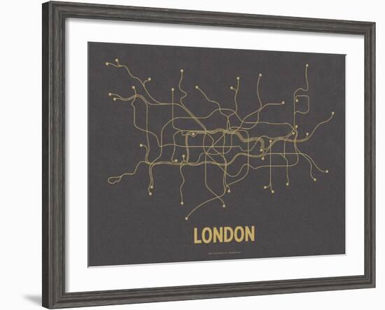 London (Dark Gray & Mustard)-LinePosters-Framed Serigraph