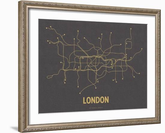 London (Dark Gray & Mustard)-LinePosters-Framed Serigraph