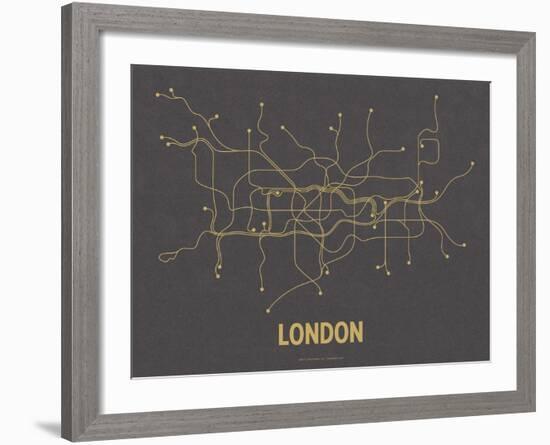 London (Dark Gray & Mustard)-LinePosters-Framed Serigraph