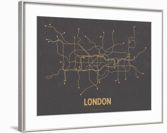 London (Dark Gray & Mustard)-LinePosters-Framed Serigraph