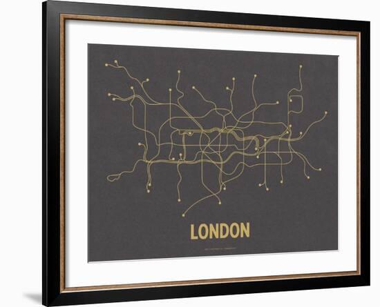 London (Dark Gray & Mustard)-LinePosters-Framed Serigraph