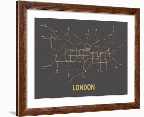 London (Dark Gray & Mustard)-LinePosters-Framed Serigraph