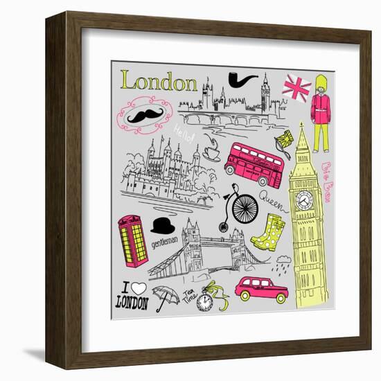 London Doodles-Alisa Foytik-Framed Art Print