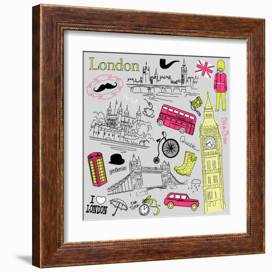 London Doodles-Alisa Foytik-Framed Art Print