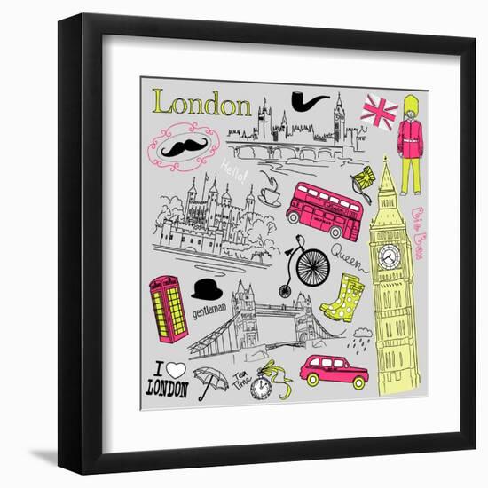 London Doodles-Alisa Foytik-Framed Art Print