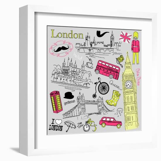 London Doodles-Alisa Foytik-Framed Art Print