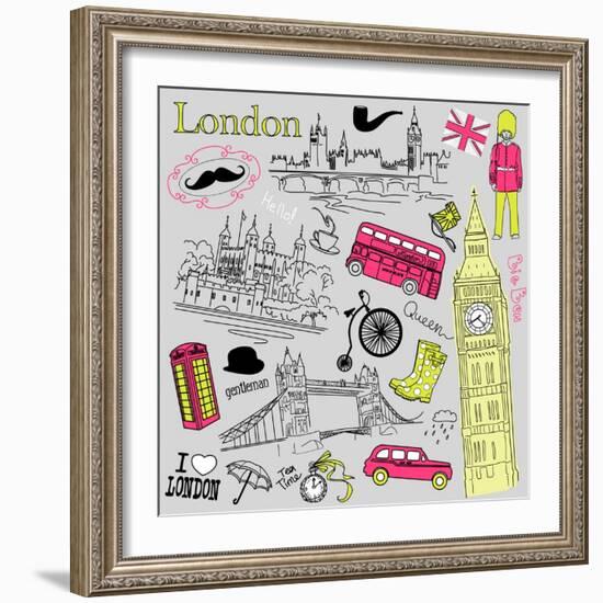 London Doodles-Alisa Foytik-Framed Art Print