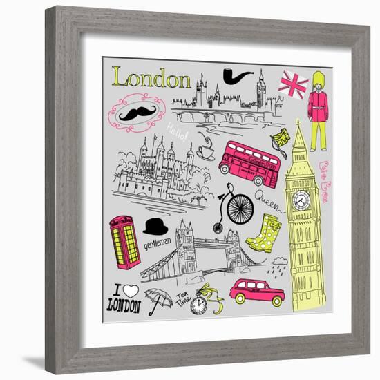 London Doodles-Alisa Foytik-Framed Art Print