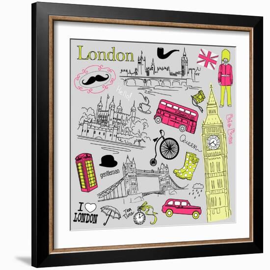 London Doodles-Alisa Foytik-Framed Art Print