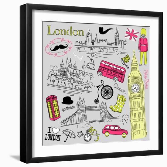 London Doodles-Alisa Foytik-Framed Art Print