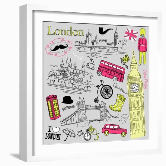 London Doodles-Alisa Foytik-Framed Art Print