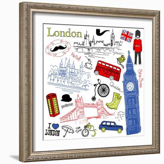 London Doodles-Alisa Foytik-Framed Art Print