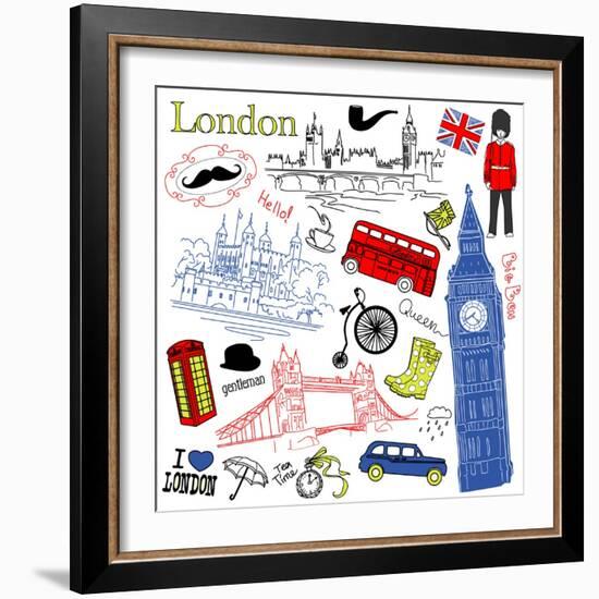 London Doodles-Alisa Foytik-Framed Art Print