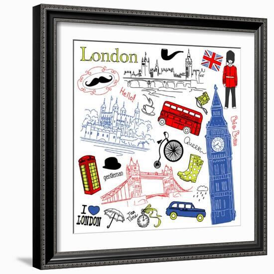 London Doodles-Alisa Foytik-Framed Art Print