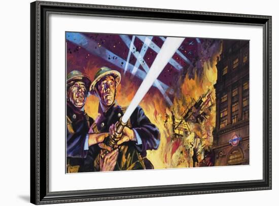 London During the Blitz-Harry Green-Framed Giclee Print