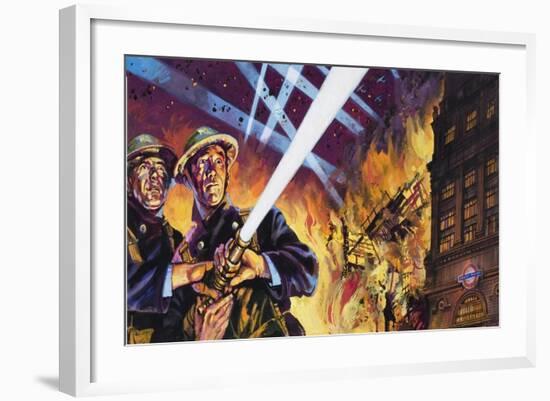 London During the Blitz-Harry Green-Framed Giclee Print