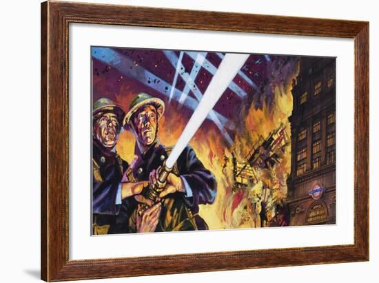 London During the Blitz-Harry Green-Framed Giclee Print