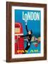 London, England - Double Decker Bus - Pan American World Airways-Aaron Fine-Framed Art Print