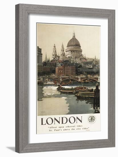 London, England - Great Western Railway St. Paul's Travel Poster-Lantern Press-Framed Art Print